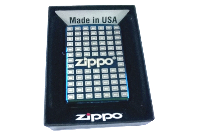Hop quet Zippo xanh saphire 3D hinh  zippo ntz012