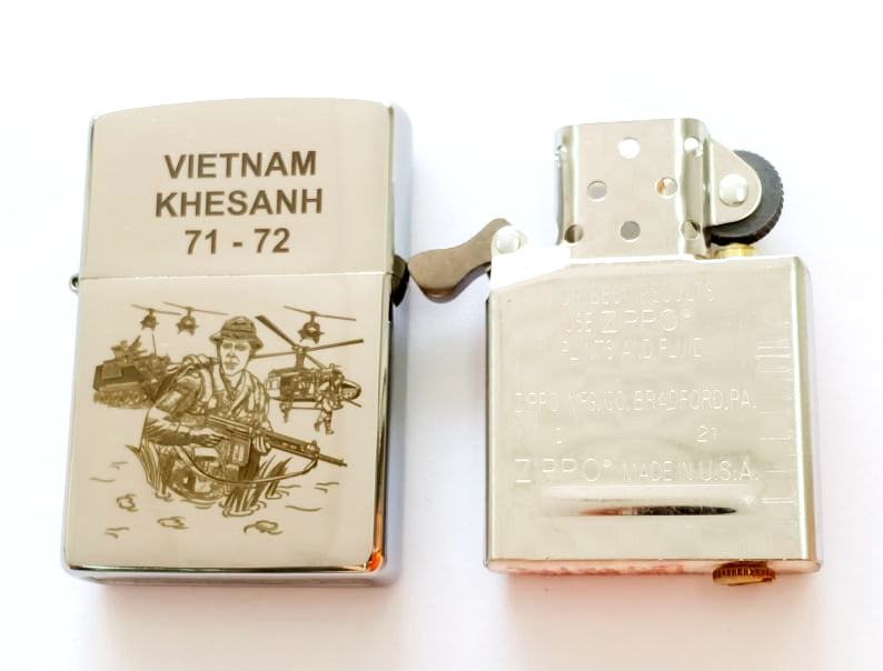 Zippo nham trang khac den Vietnam Khesanh 71 - 72 Z736 4